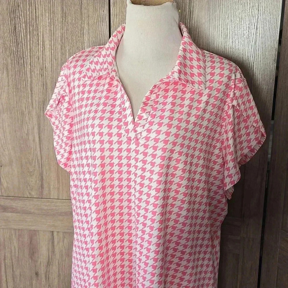 Women golf Activewear polo modern design pink & white shirt - Picture 9 of 9